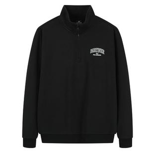 361半开襟运动卫衣男2025秋冬新款男士加绒卫衣宽松休闲圆领上衣