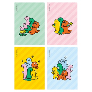 Nusign纽赛乔古漫联名L型单层文件套joguman小恐龙卡通图案A4单页收纳袋小学初中生专用高颜值多巴胺文件套