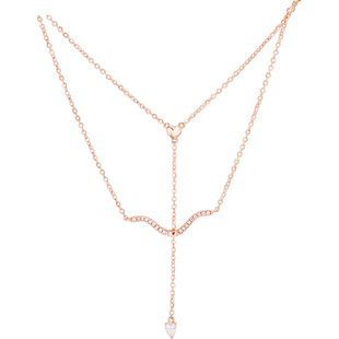 法国Eternelle原创设计18K金钻石项链 爱神丘比特之箭锁骨链吊坠