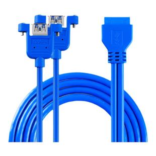 SSU 20PIN转usb3.0前置面板线19Pin转双口USB3.0母头连接线带螺丝