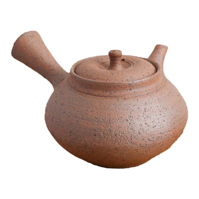 日本常滑烧手工侧把茶壶北条-69一品作180ml附赠老师绘画签名卡片