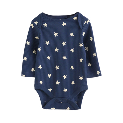 英国NEXT进口婴儿长袖包屁衣男宝纯棉包臀三角爬服baby星星连身衣