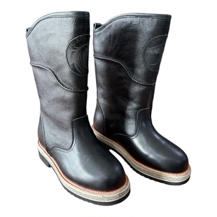 冬季新款蒙古靴真皮中筒靴羊皮毛一体内里全皮超轻便透气吸汗马靴