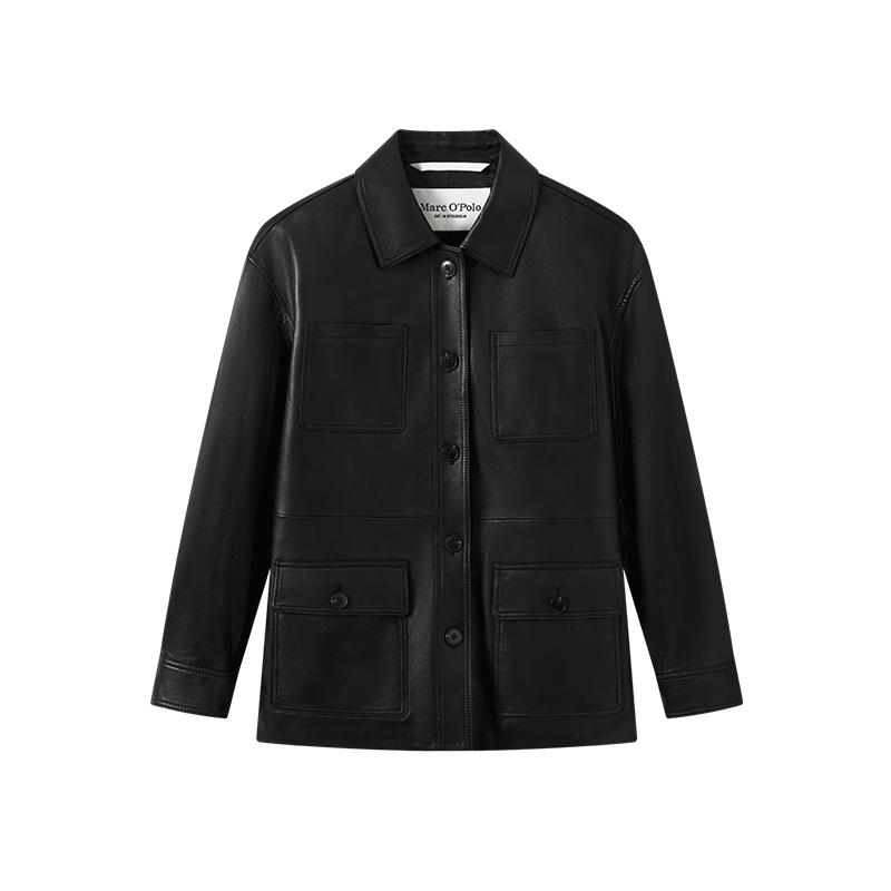 【自营】Marc O'Polo2025冬季新款羊皮革工装风系腰带皮夹克女士