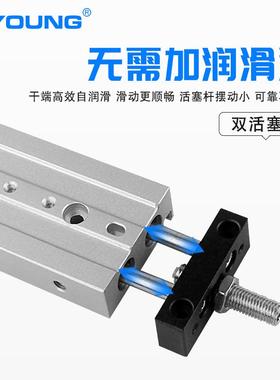 STMB16X50气动STMB16X25双轴滑台气缸STMB16X75滑块气缸STMS16X50