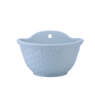 阳台挂墙半圆花盆半壁挂式墙壁挂盆网格木栅栏花架壁挂花盆仿藤编