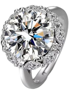 纯银大女王5克拉戒指女轻奢精致