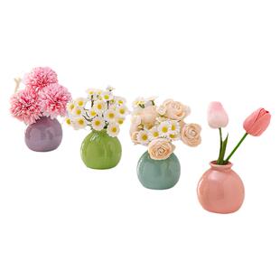 桌面摆件仿真花高级感小众客厅电视柜少女飘窗卧室布置房间装饰品