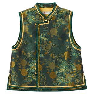 宫小妍【钱小萍宋锦·缠枝牡丹】织金新中式马甲5100441