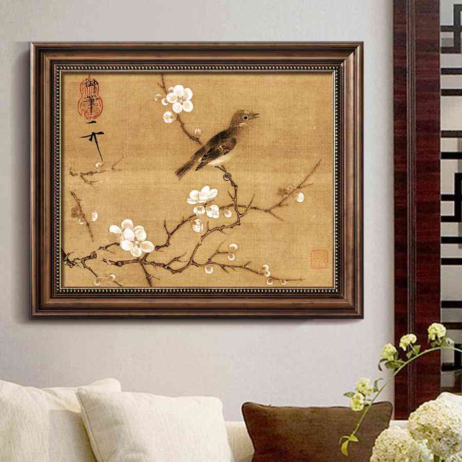 中古电表箱装饰画复古客厅中式餐厅遮挡配电箱电源盒空开遮丑挂画