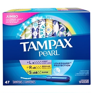 【自营】Tampax丹碧丝卫生棉条便携大流量混装卫生巾易推47支进口