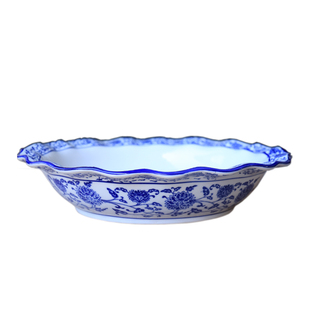 青花瓷大码水煮鱼盆汤碗大碗酒店用大号陶瓷汤盆酸菜鱼盆家用菜碗