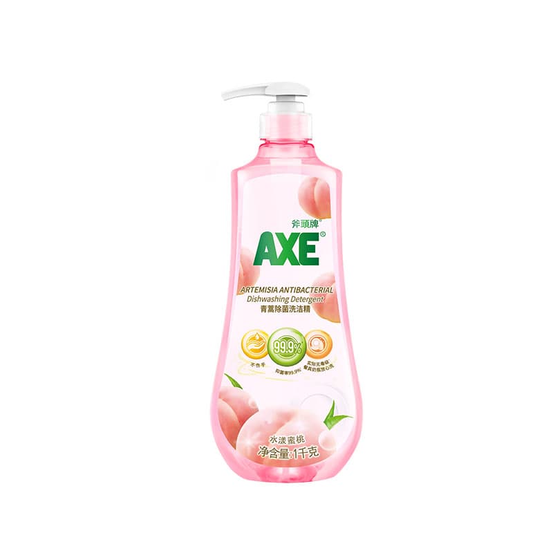 AXE斧头牌青蒿洗洁精1kg*2瓶蜜桃绿茶去油污除菌护肤奶瓶果蔬可洗