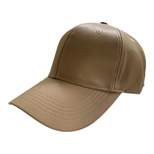 韩国2022年新款PU皮棒高顶球帽子女时尚百搭显脸小复古遮阳鸭舌帽