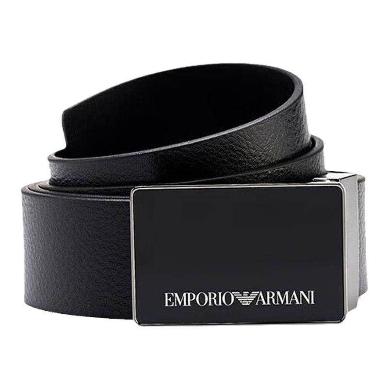 EMPORIO ARMANI父亲节礼物  阿玛尼 EA男士可裁剪板扣皮带腰带