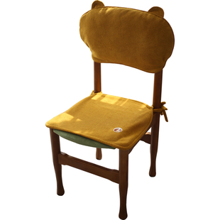 椅子坐垫餐椅背靠垫套装家用秋冬暖绒垫座椅垫子软糯靠背垫可拆洗