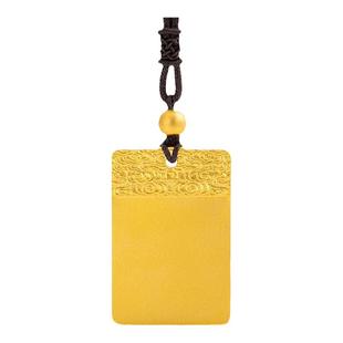 越南沙金平安祥云无事牌情侣项链古法方牌假黄金结婚吊坠久不掉色