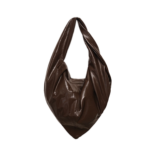 SecondMoon小众拼缝设计中性松弛慵懒环保pu百搭方巾包三角单肩包