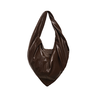 SecondMoon小众拼缝设计中性松弛慵懒环保pu百搭方巾包三角单肩包