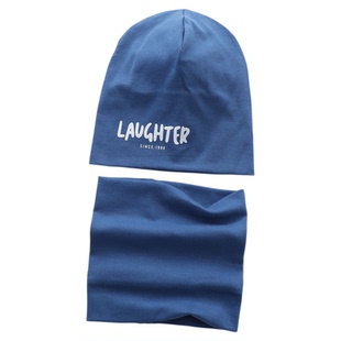 潮流儿童帽子男孩2025新款男童秋冬季纯棉堆堆帽保暖围脖宝宝睡觉