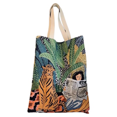 老虎女孩个性手提袋帆布包