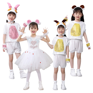 儿童动物服小羊演出服幼儿山羊表演服卡通大灰狼舞蹈服狼和小羊