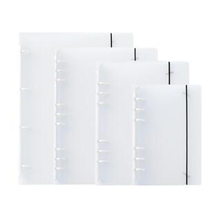 A6A5B5A4磨砂PP活页本半透明记事本外壳活页夹绑带随身手账本可拆卸高中生考研学生学习整理本空白替换ins风