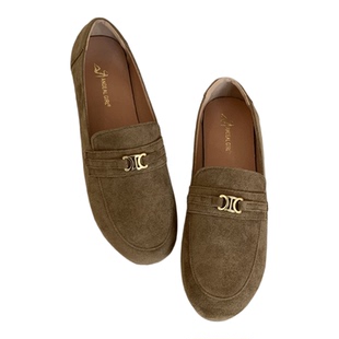 ANDEAL GIRL平底乐福鞋女浅口一脚蹬懒人豆豆鞋韩版超软通勤单鞋