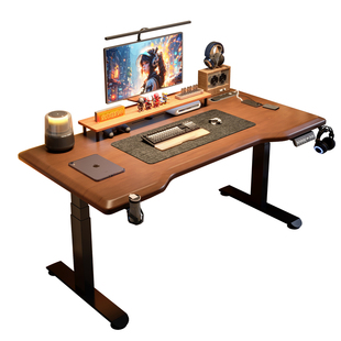 实木电动升降桌书桌学习办公桌子工作台家用电竞智能可升降电脑桌