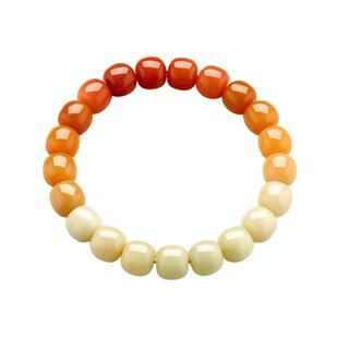 梦金园天然缅黄老型珠手链缅甸黄玉石英质玉渐变手串DIY珠串礼物