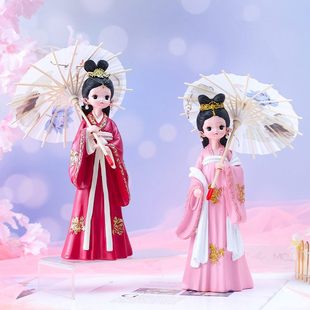 汉服古装 饰摆件少女家居布置心房间梳妆台 女孩颜如玉系列古风装