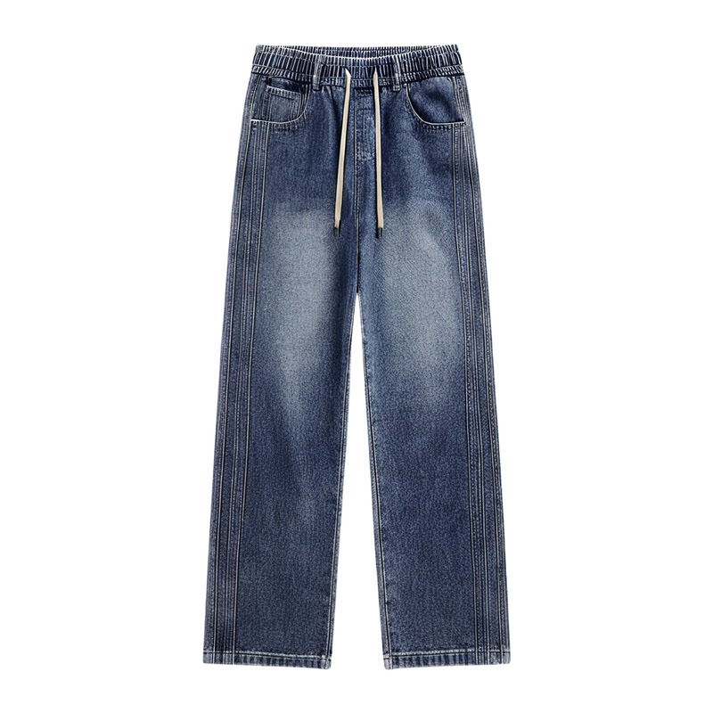 不起球不褪色加绒加厚牛仔长裤子