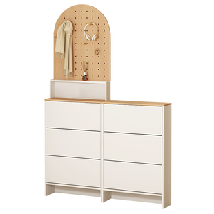 超薄翻斗鞋柜门后窄洞洞板衣帽架一体家用入户极窄鞋架玄关柜N98