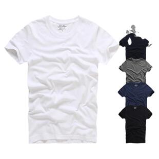贝克汉姆小贝同款纯色短袖t恤男士装夏季圆领打底衫纯棉潮单色t恤
