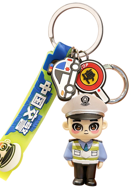 蜀黍交警普法车载手机支架摆件