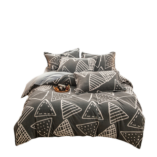 莫凡家纺秋冬牛奶绒四件套被套单双人法莱绒珊瑚绒被罩双面三件套