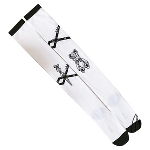 roji暗杀熊Lolita袜子女秋冬保暖纯棉过膝袜洛丽塔日系瘦腿百搭