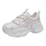 星期六老爹鞋女款2025冬季新款网面休闲小白鞋透气增高耐磨运动鞋