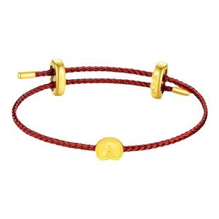 新年礼物周大生腕美黄金转运珠足金硬金星星皇冠马手链生肖马女生