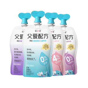 简爱父爱配方酸奶100g*10袋原味0%蔗糖儿童营养西梅果蔬酸牛奶