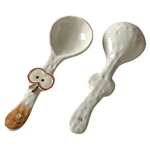 乃栗海派甜心高颜值釉下彩创意陶瓷苹果可爱勺子家用饭碗甜品调羹