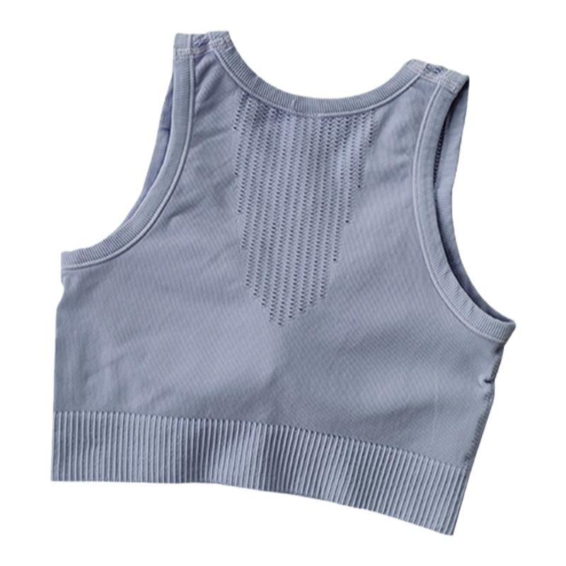 断码一体式运动内衣女防震瑜伽健身文胸外穿镂空美背背心式bra