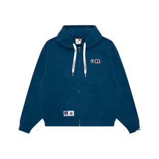 Aape联名RUSSELL男装秋冬美式复古薄绒休闲卫衣外套9781XAP