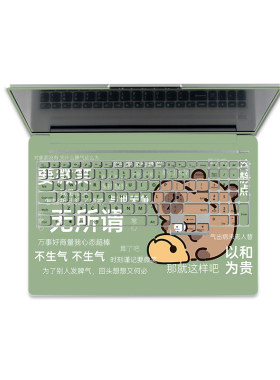 卡通卡皮巴拉笔记本电脑贴纸适用华硕天选4 15.6保护膜联想拯救者Y7000P防水戴尔灵越13pro贴膜华为D14外壳膜