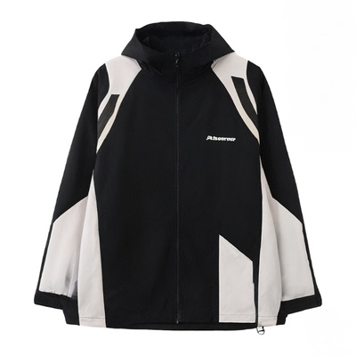 工装外套男女2025春秋季美式撞色