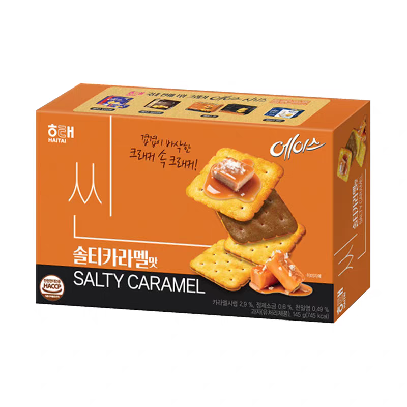 海太韩国进口焦糖味夹心薄脆饼干