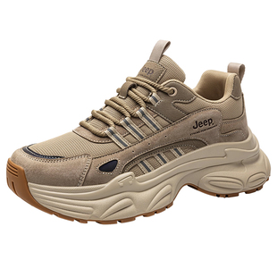 jeep吉普男鞋厚底老爹鞋男2025秋冬季男款鞋子增高男士运动休闲鞋