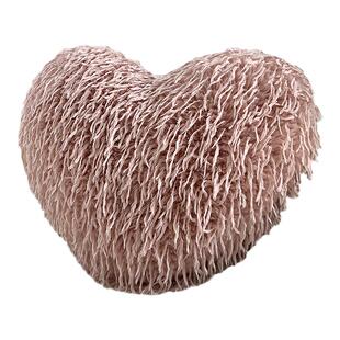 羽毛爱心形毛绒抱枕沙发客厅靠垫粉色床头靠枕轻奢高级感女生礼物