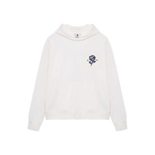 [翟子路同款 ]KENT&CURWEN/肯迪文秋冬纯棉玫瑰刺绣连帽卫衣