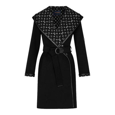 自营1h可退 欧洲直邮Louis Vuitton路易威登女士大衣毛丝混纺老花